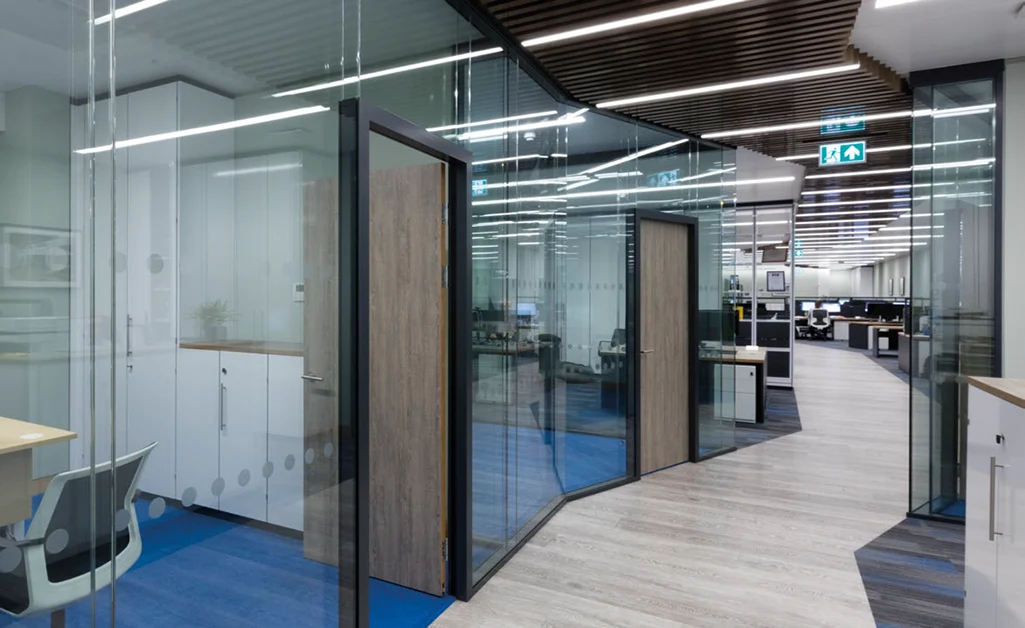 Premium timber doors and frames for office partitions Glasgow Scotland - hardwood oak ash walnut